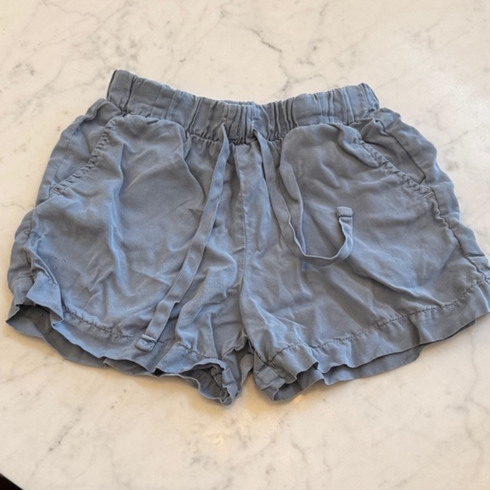 Bella Dahl Girls Blue Ruffle Pull-On Shorts Size 8 Soft Lyocell